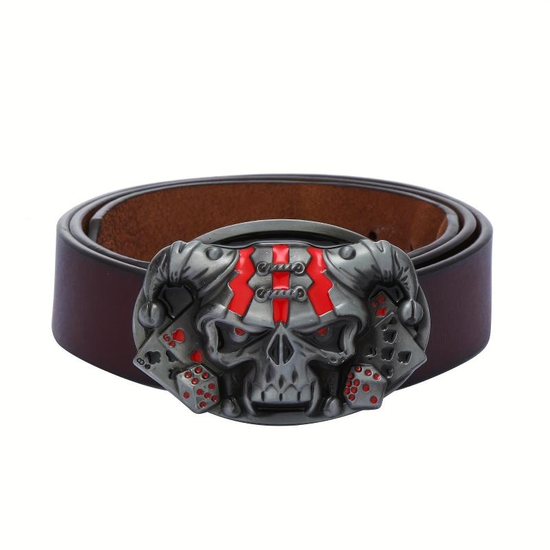 Men's Novelty Skull Belt Buckle for 3.5in Wide Belts