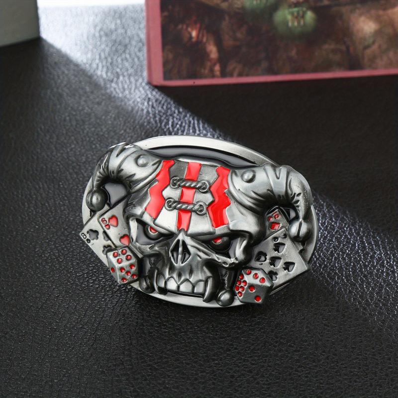Men's Novelty Skull Belt Buckle for 3.5in Wide Belts