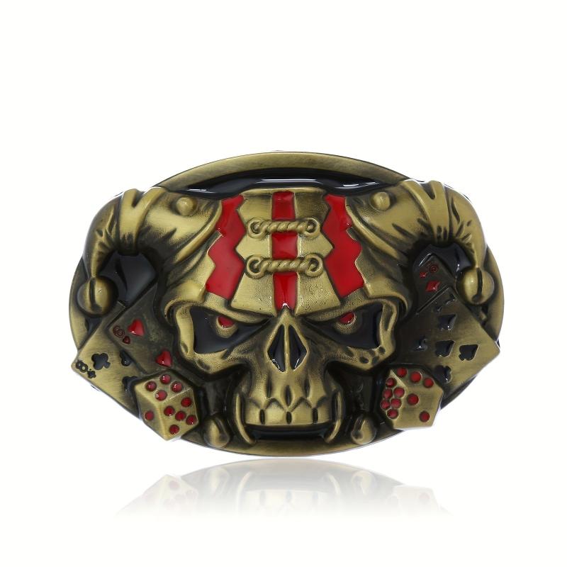 Men's Novelty Skull Belt Buckle for 3.5in Wide Belts