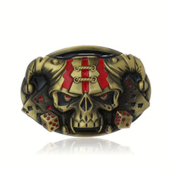 Men's Novelty Skull Belt Buckle for 3.5in Wide Belts