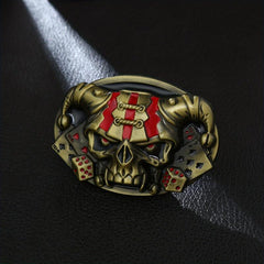 Men's Novelty Skull Belt Buckle for 3.5in Wide Belts