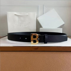 Buckle Belt Men Women Letter Pattern Jeans Pants