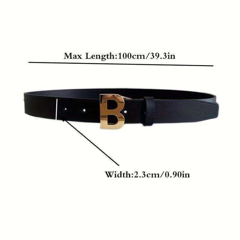 Buckle Belt Men Women Letter Pattern Jeans Pants