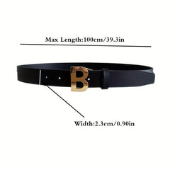 Buckle Belt Men Women Letter Pattern Jeans Pants
