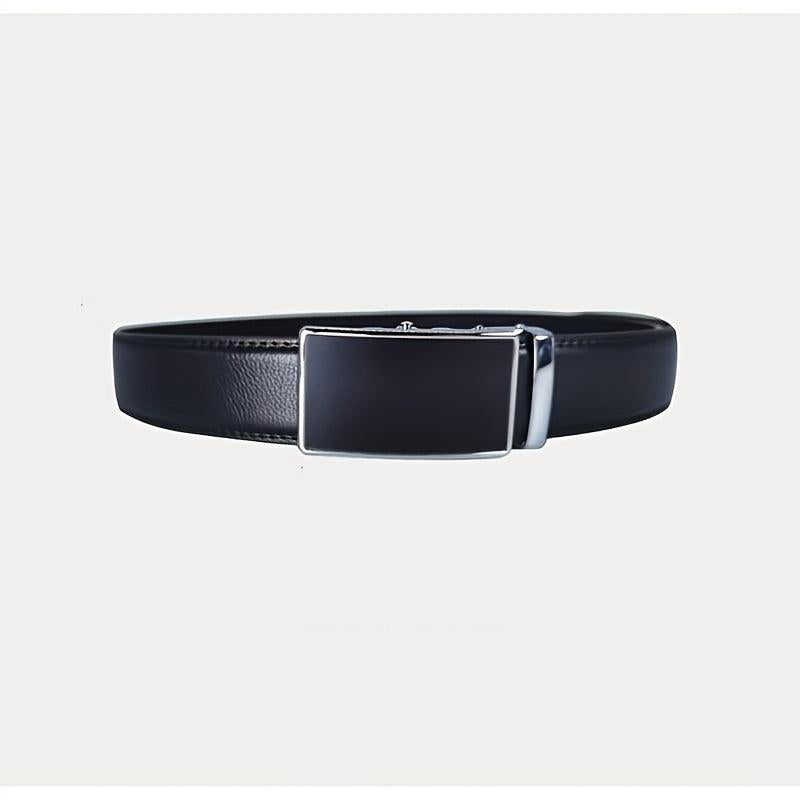 Men's Leather Belt Auto Buckle Business Waist Strap