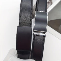 Men's Leather Belt Auto Buckle Business Waist Strap