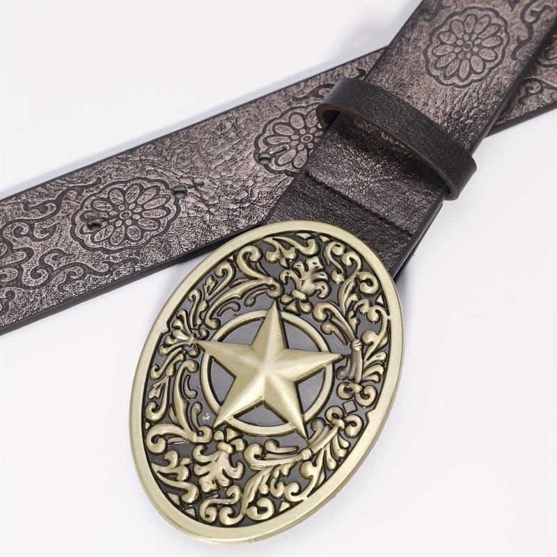 Punk Belt Retro Pentagram Pattern Buckle Belts Clothing Accessories