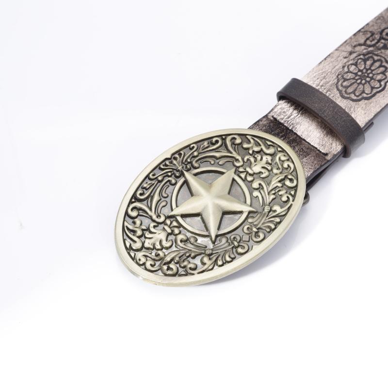 Punk Belt Retro Pentagram Pattern Buckle Belts Clothing Accessories