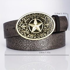 Punk Belt Retro Pentagram Pattern Buckle Belts Clothing Accessories