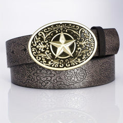Punk Belt Retro Pentagram Pattern Buckle Belts Clothing Accessories