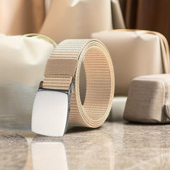 Men's Automatic Buckle Nylon Tactical Webbing Canvas Belt