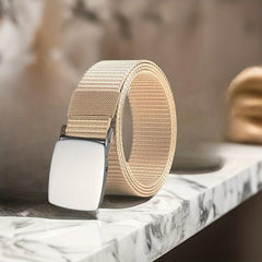 Men's Automatic Buckle Nylon Tactical Webbing Canvas Belt