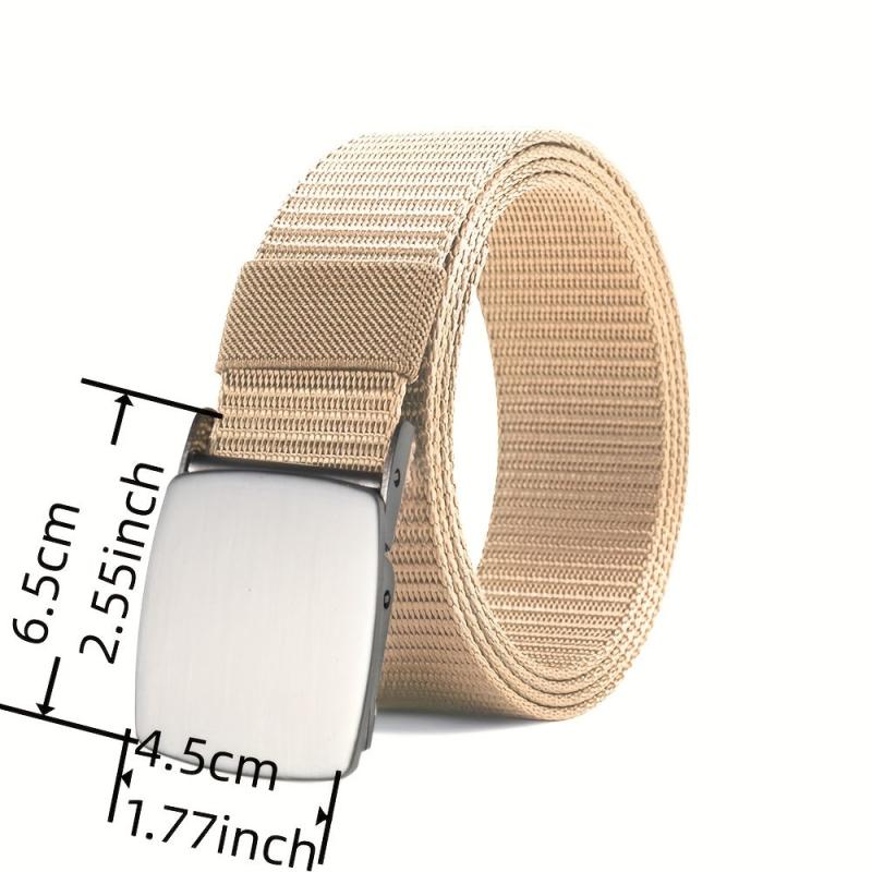 Men's Automatic Buckle Nylon Tactical Webbing Canvas Belt