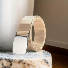 Men's Automatic Buckle Nylon Tactical Webbing Canvas Belt