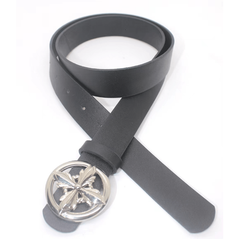 Retro Crowe Snap Buckle Hollow Vines Punk Belt