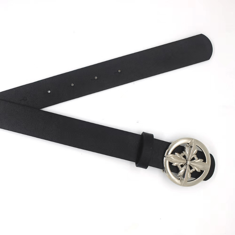 Retro Crowe Snap Buckle Hollow Vines Punk Belt