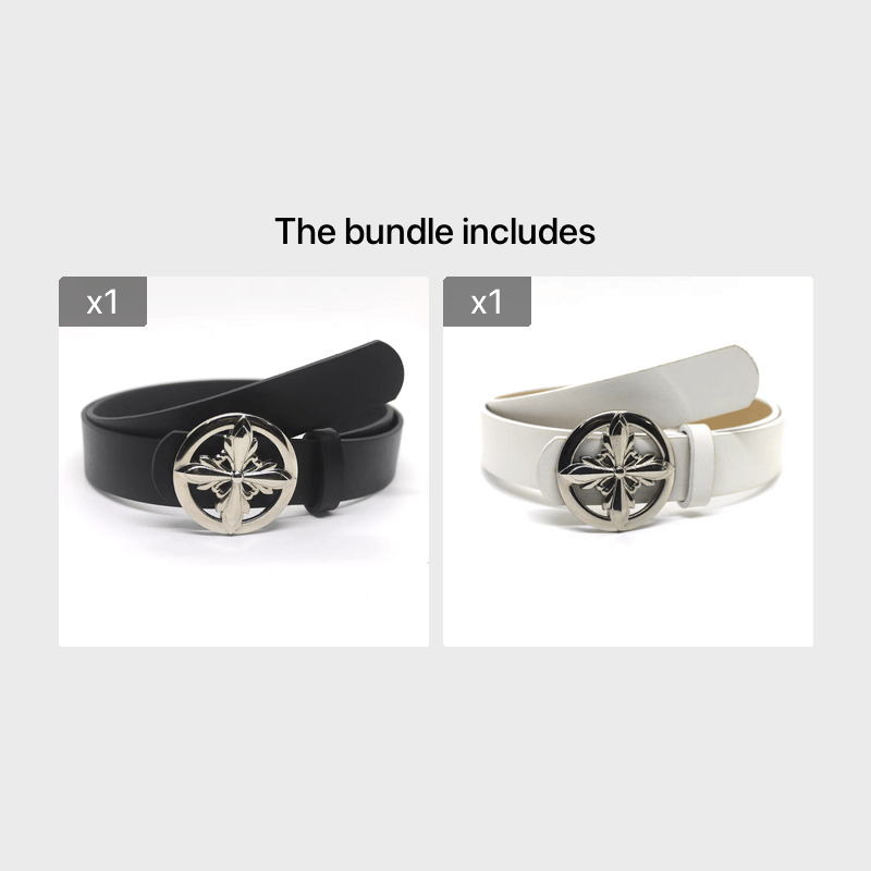 Retro Crowe Snap Buckle Hollow Vines Punk Belt