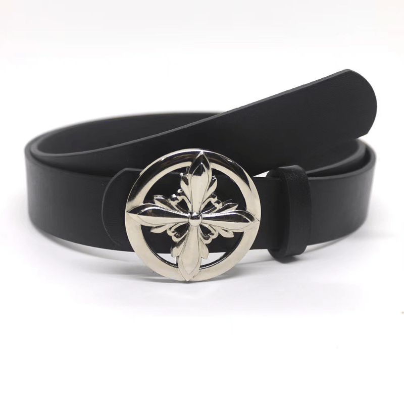 Retro Crowe Snap Buckle Hollow Vines Punk Belt
