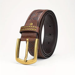 Men's Alloy Pin Buckle PU Striped Belt