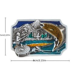 Casual Fishing Pattern Belt Buckle for Men