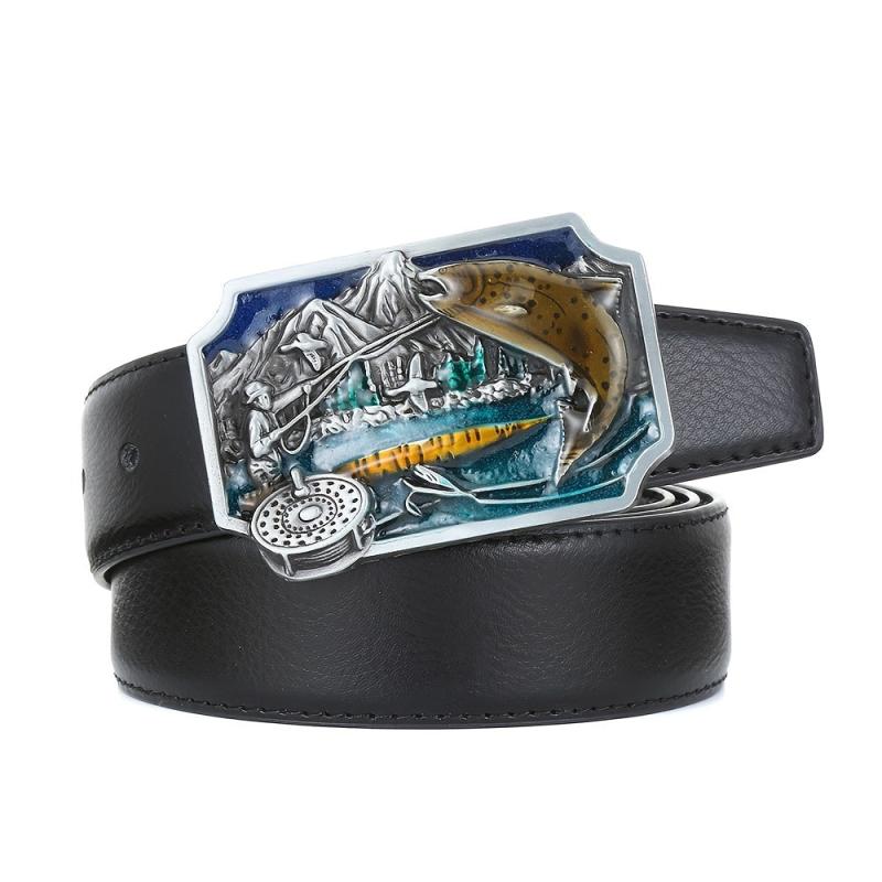Casual Fishing Pattern Belt Buckle for Men