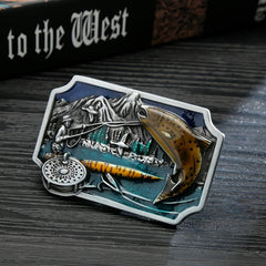 Casual Fishing Pattern Belt Buckle for Men