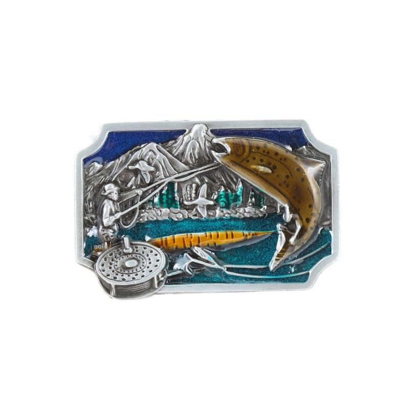 Casual Fishing Pattern Belt Buckle for Men