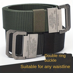 3 1 5inch Double ring Buckle Belt Couple Student Nylon Belt Cargo Trousers