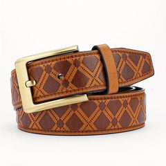 Men's Alloy Buckle PU Striped Belt Accessory