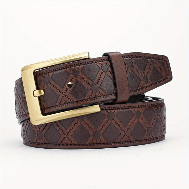 Men's Alloy Buckle PU Striped Belt Accessory