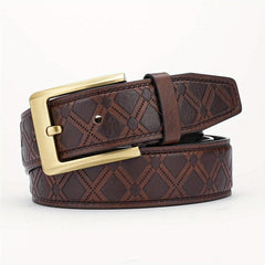 Men's Alloy Buckle PU Striped Belt Accessory