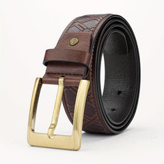Men's Alloy Buckle PU Striped Belt Accessory