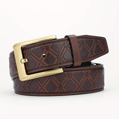 Men's Alloy Buckle PU Striped Belt Accessory