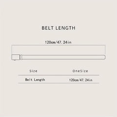 Men's Adjustable Leather Belt with Square Pin Buckle