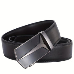 Men's Business Leather Belt with Automatic Buckle