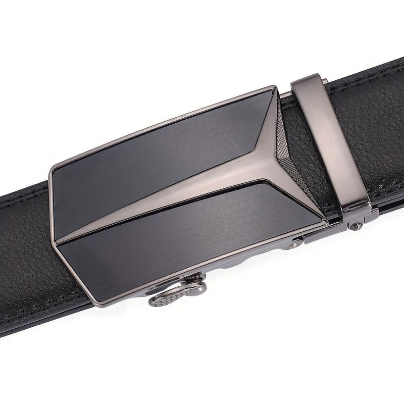Men's Business Leather Belt with Automatic Buckle