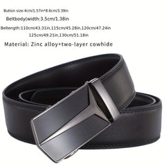Men's Business Leather Belt with Automatic Buckle