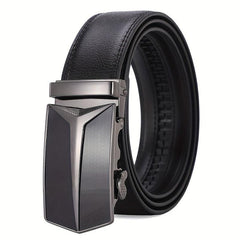 Men's Business Leather Belt with Automatic Buckle