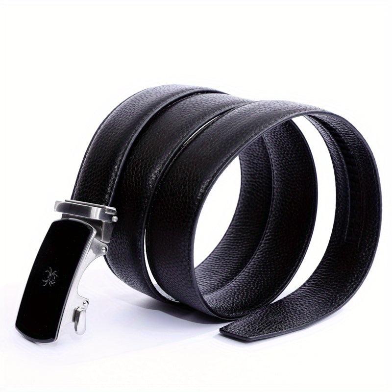 Men's Leather Business Belt Spider Pattern Automatic Buckle Belt