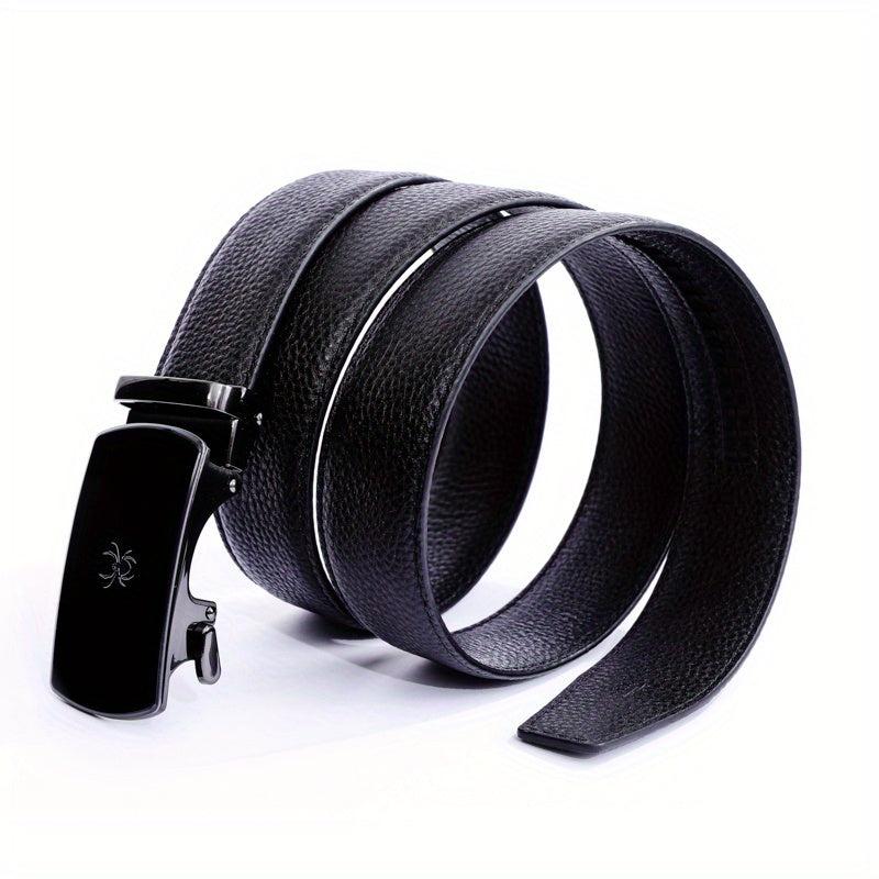 Men's Leather Business Belt Spider Pattern Automatic Buckle Belt