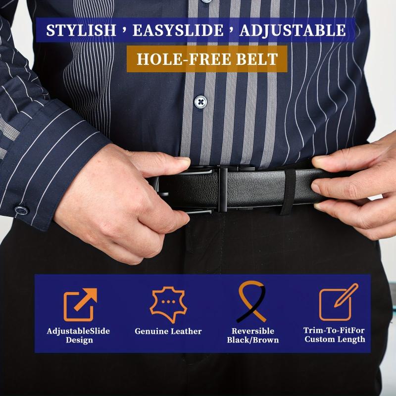 Adjustable Leather Hole Belt For Men
