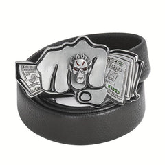100 Dollar Bills Demon Skull Rings Metal Belt Buckle Gothic Hip hop Rock