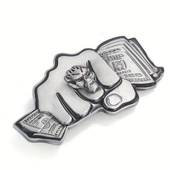 100 Dollar Bills Demon Skull Rings Metal Belt Buckle Gothic Hip hop Rock