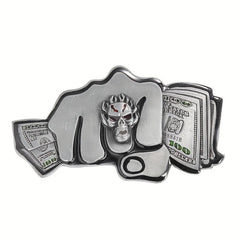 100 Dollar Bills Demon Skull Rings Metal Belt Buckle Gothic Hip hop Rock
