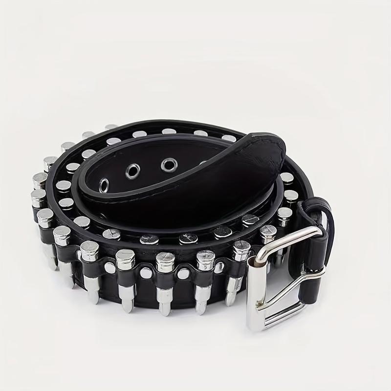 PU Leather Bullet Punk Style Belt