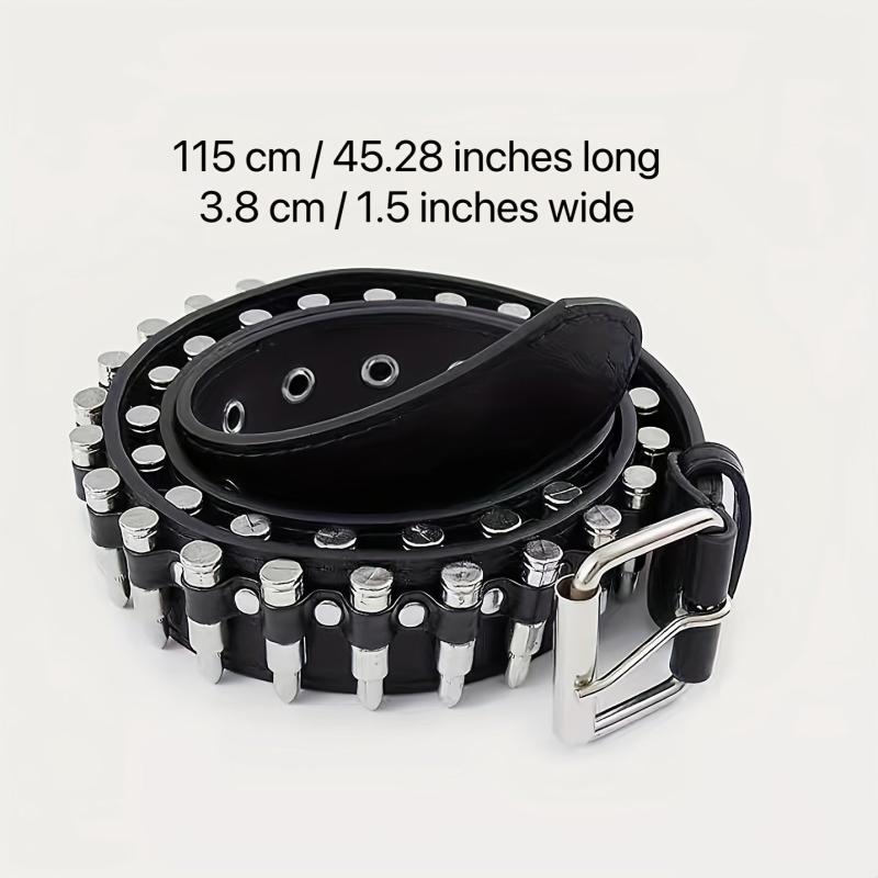 PU Leather Bullet Punk Style Belt