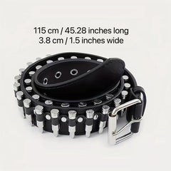 PU Leather Bullet Punk Style Belt