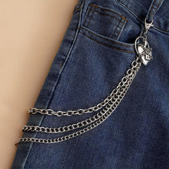 Skull Hand Heart Lock Decorative Pant Chain Waist Chains Hip Hop Rock Punk
