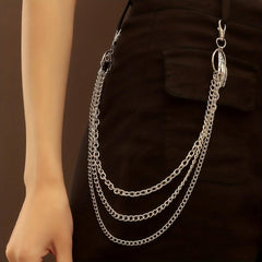 Skull Hand Heart Lock Decorative Pant Chain Waist Chains Hip Hop Rock Punk
