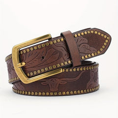 Alloy Buckle PU Striped Belt for Men
